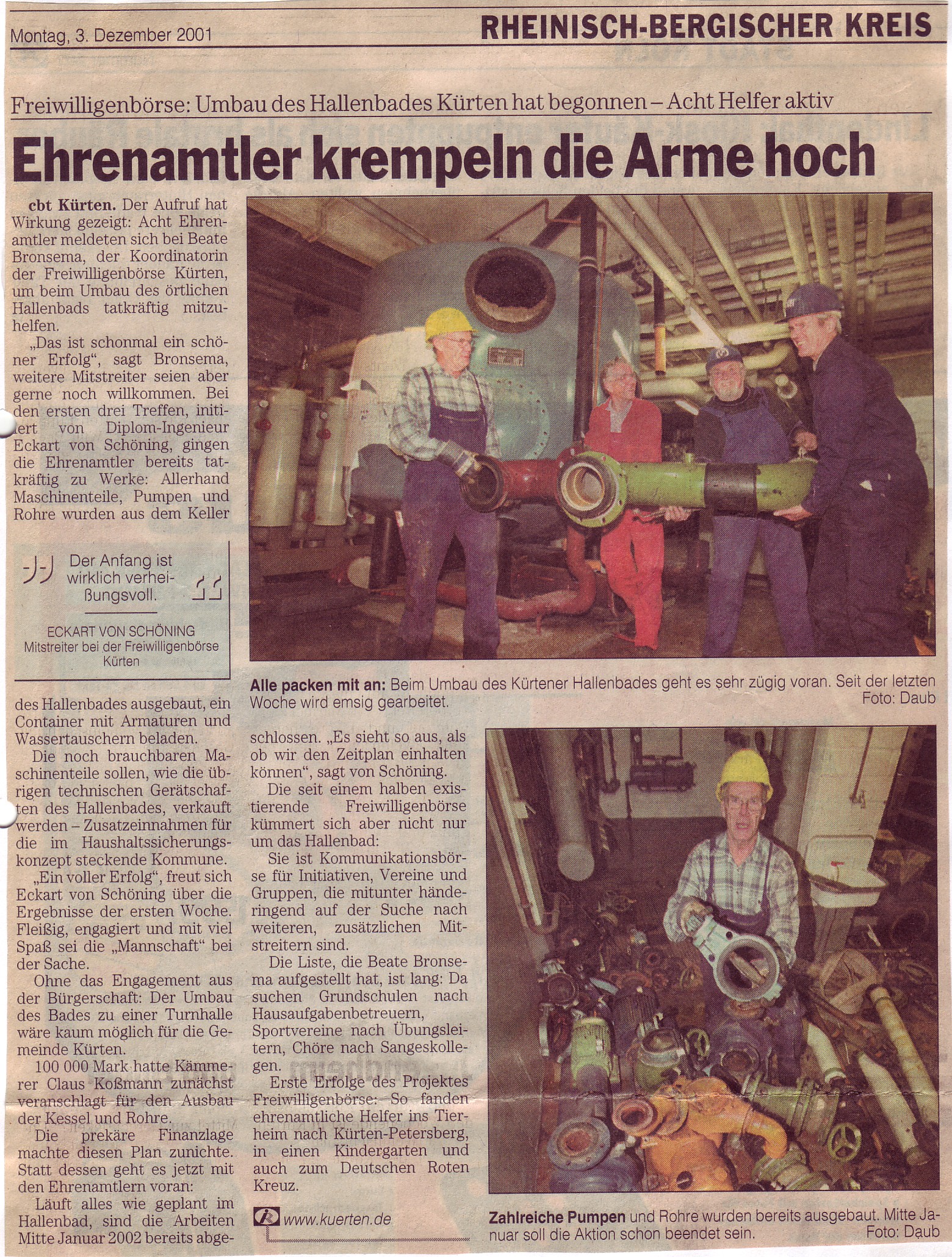Presseartikel KStA vom 03.12.2001